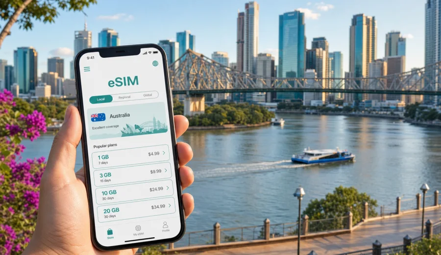 Brisbane eSIM: mobile internet for travel