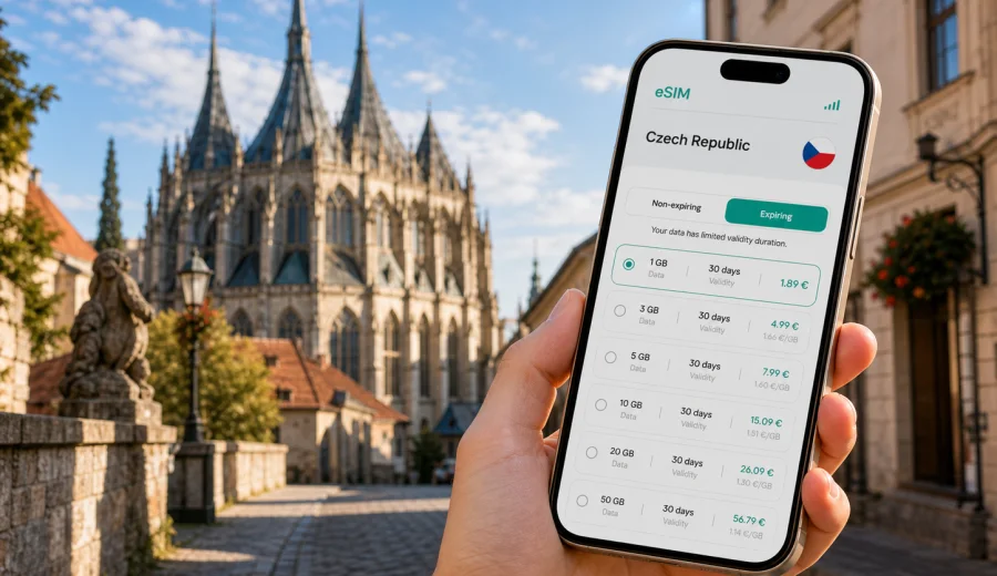 Kutna Hora eSIM for mobile internet