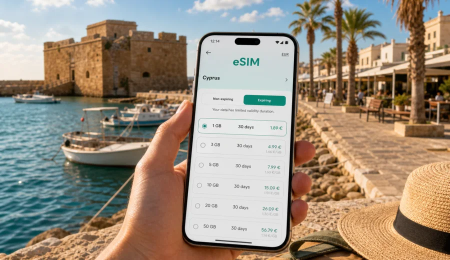 Paphos eSIM for Mobile Internet in Cyprus