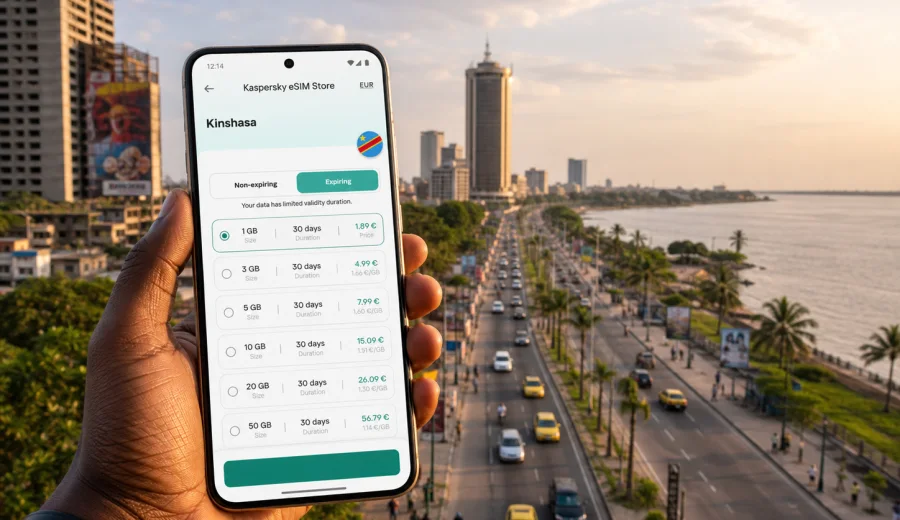 Kinshasa eSIM for mobile internet travel