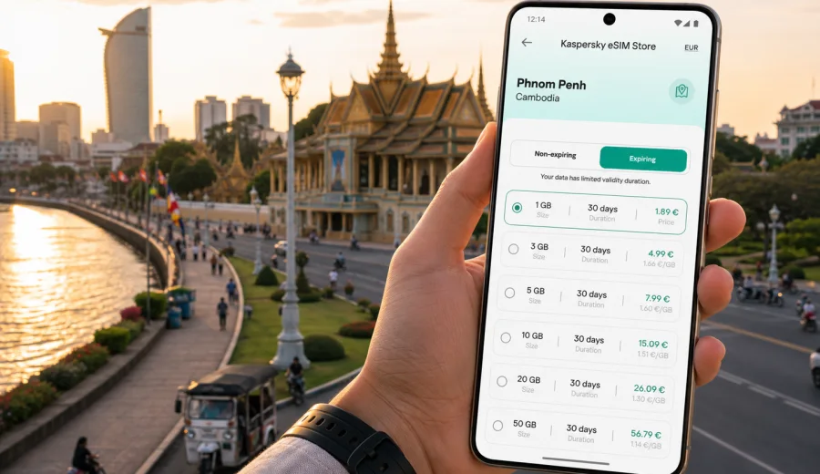 Phnom Penh eSIM for mobile internet