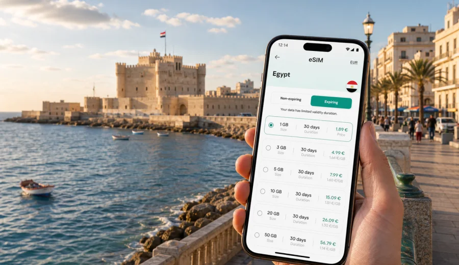 Alexandria eSIM: mobile internet in Egypt