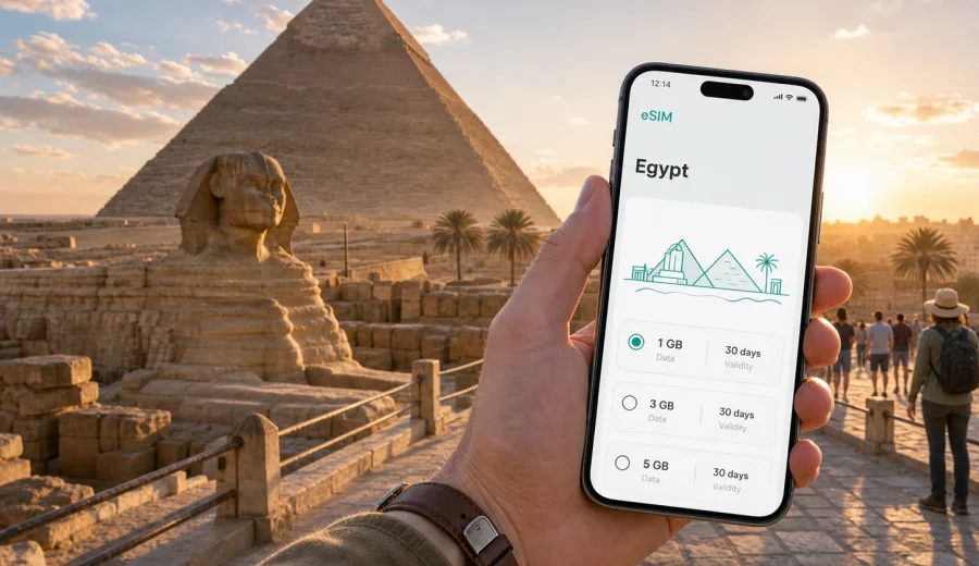 Giza eSIM: mobile internet for Egypt travel