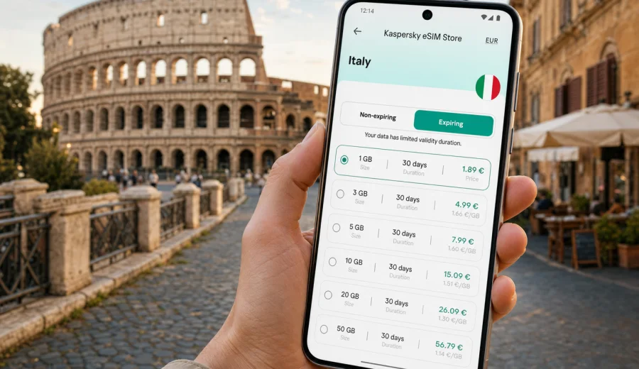 Rome eSIM for mobile internet in Italy