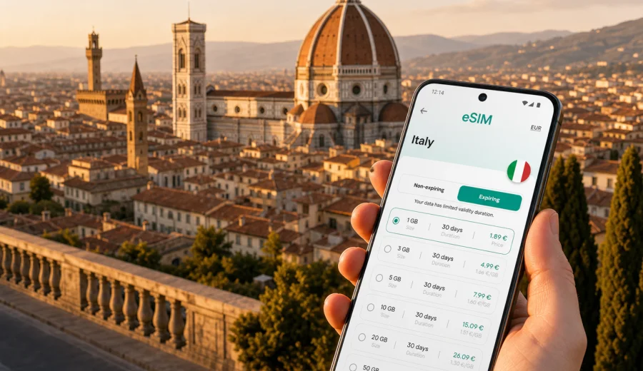 Florence eSIM for mobile internet in Italy