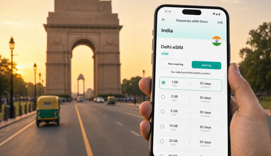 Delhi eSIM for mobile internet travel