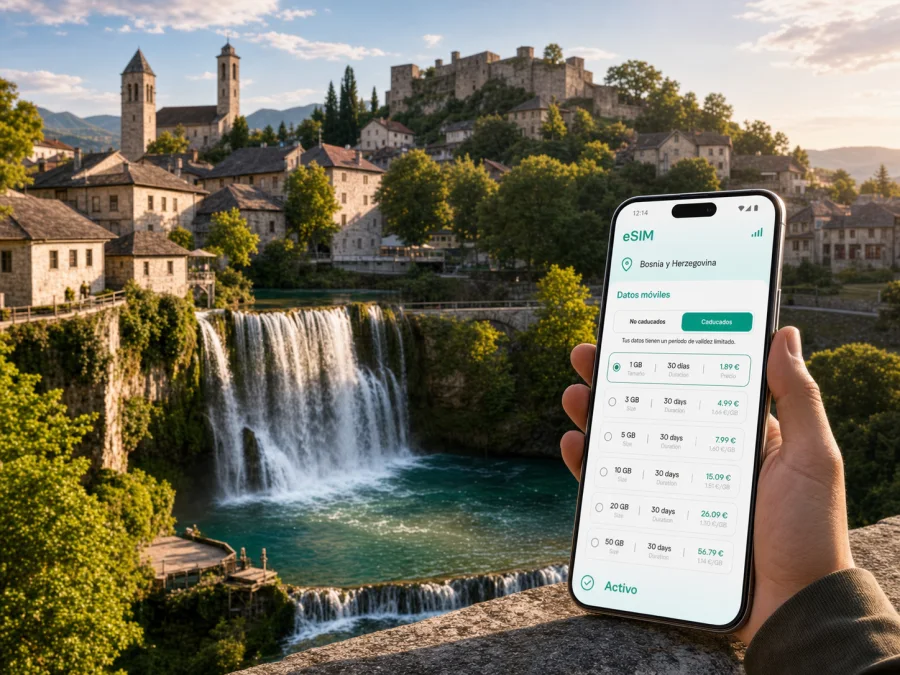 eSIM en Jajce: internet móvil para viajar