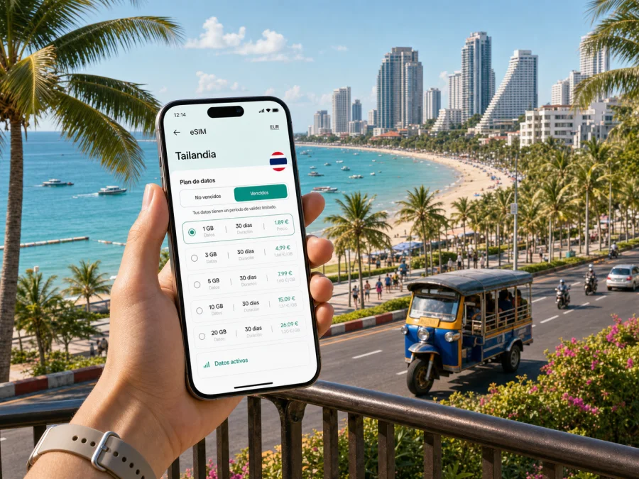 eSIM en Pattaya: internet móvil para viajar