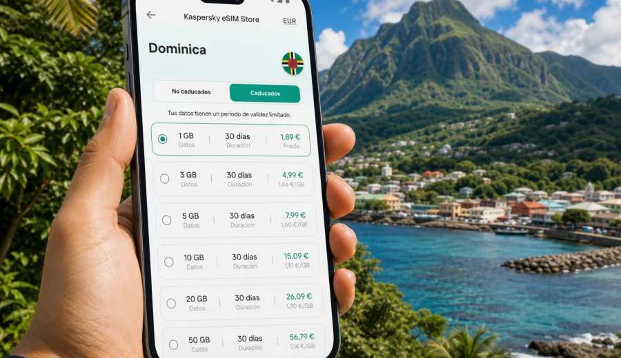 eSIM para Dominica: internet móvil de viaje