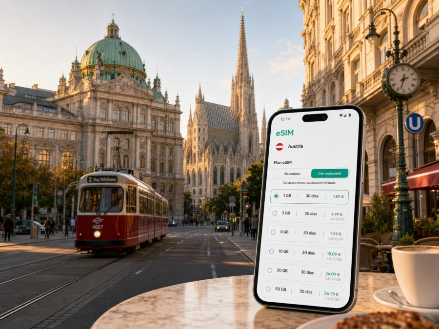 eSIM en Viena: internet móvil para viajar