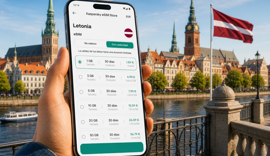 eSIM para Letonia: internet móvil de viaje
