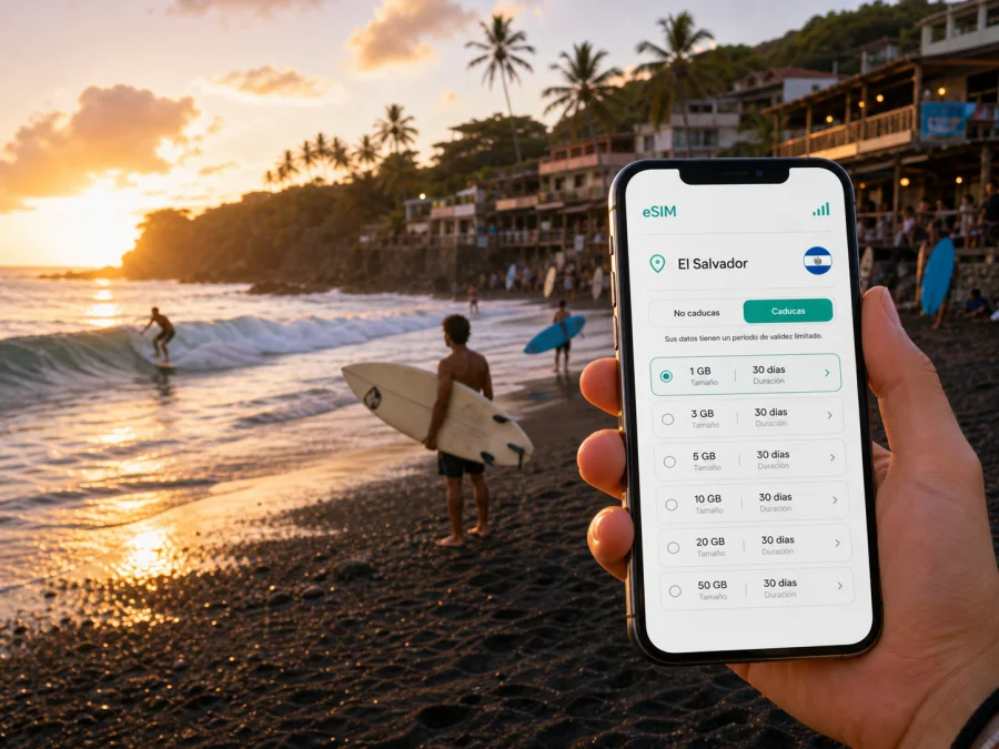eSIM en El Tunco: internet móvil para viajar