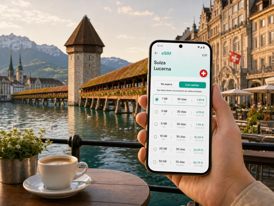 eSIM en Lucerna: internet móvil para viajar