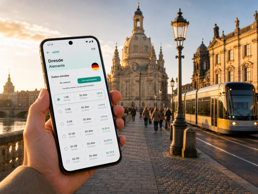 eSIM en Dresde: internet móvil para viajar