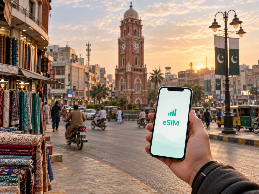 eSIM para Faisalabad: internet móvil en Pakistán