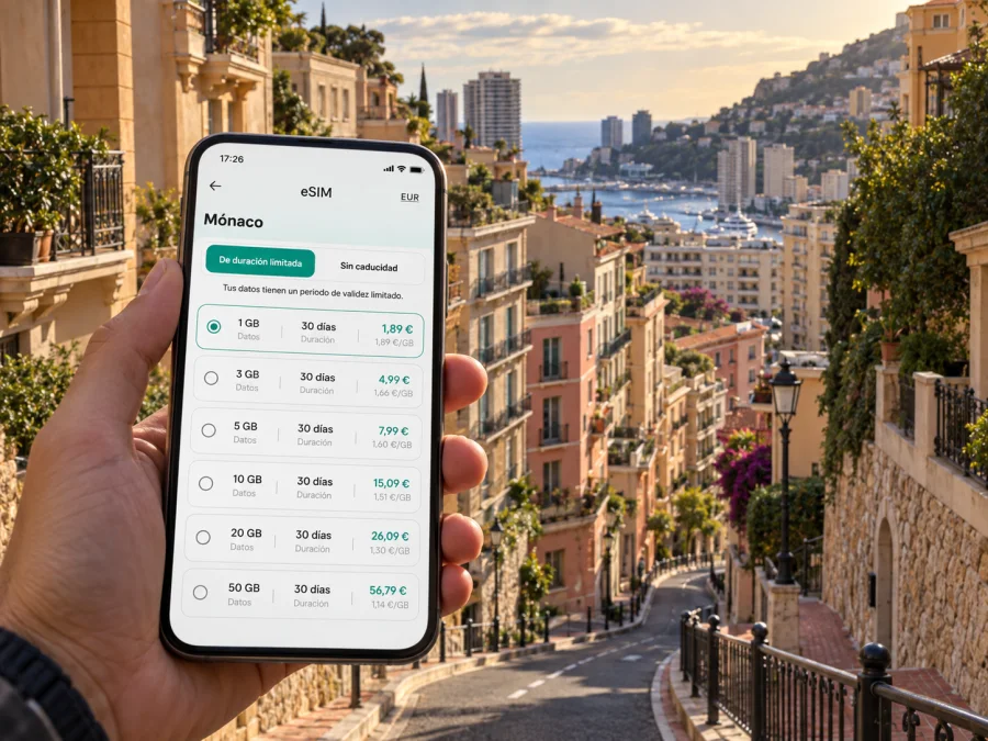 eSIM para Moneghetti: internet móvil en Mónaco