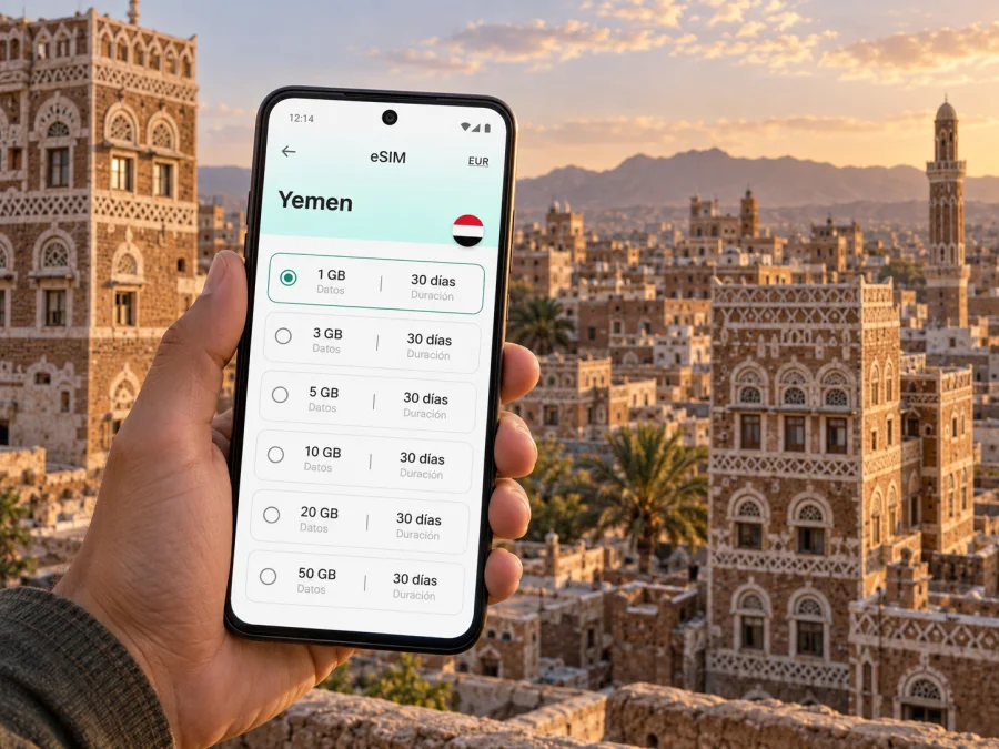 eSIM en Saná: internet y conexión móvil en Yemen