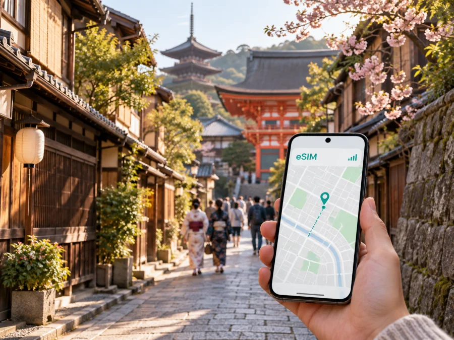 Kioto eSIM: internet móvil para tu viaje