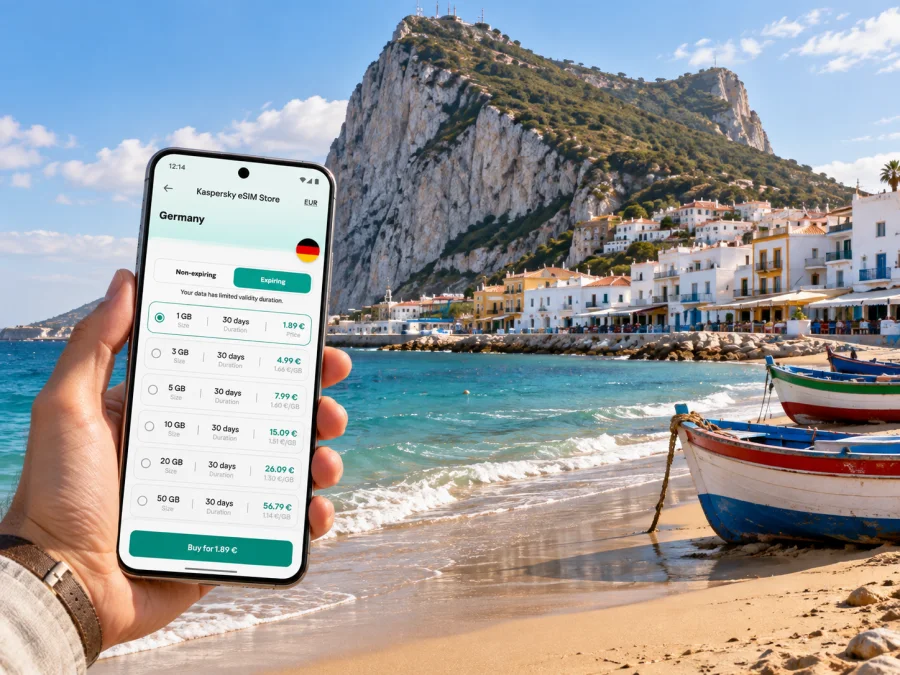 Bahía Catalana: eSIM e internet en Gibraltar
