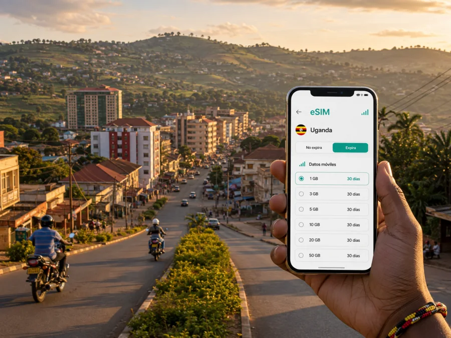 eSIM en Mbarara: internet móvil en Uganda