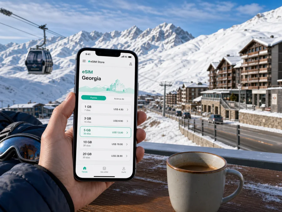 eSIM en Gudauri: internet móvil para viajar