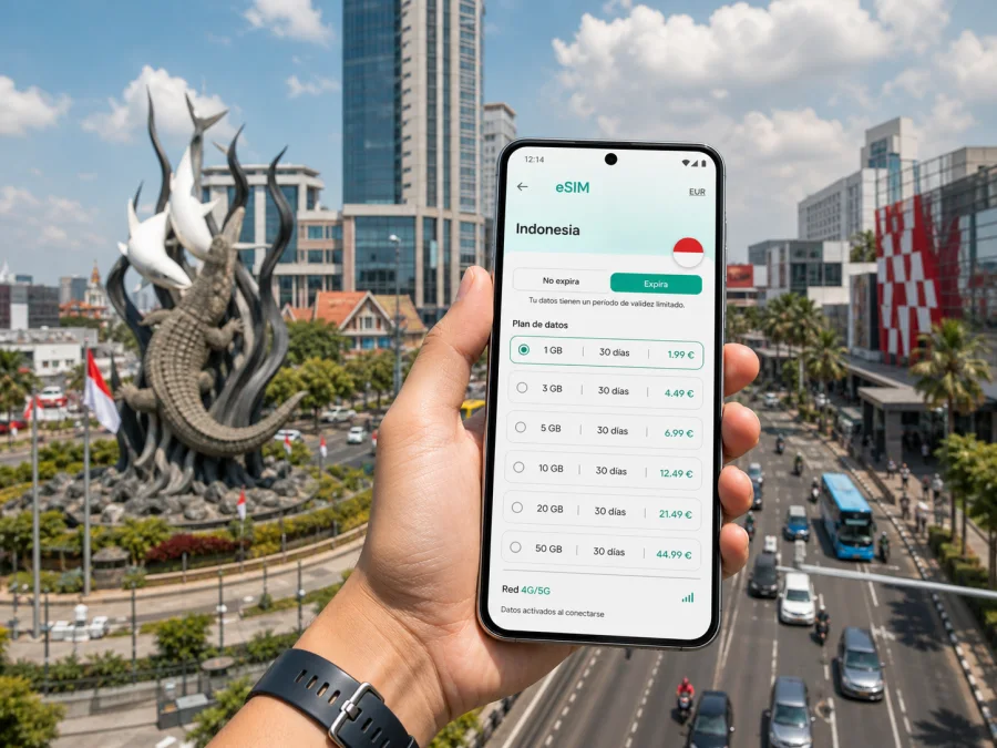eSIM en Surabaya: internet móvil para viajar