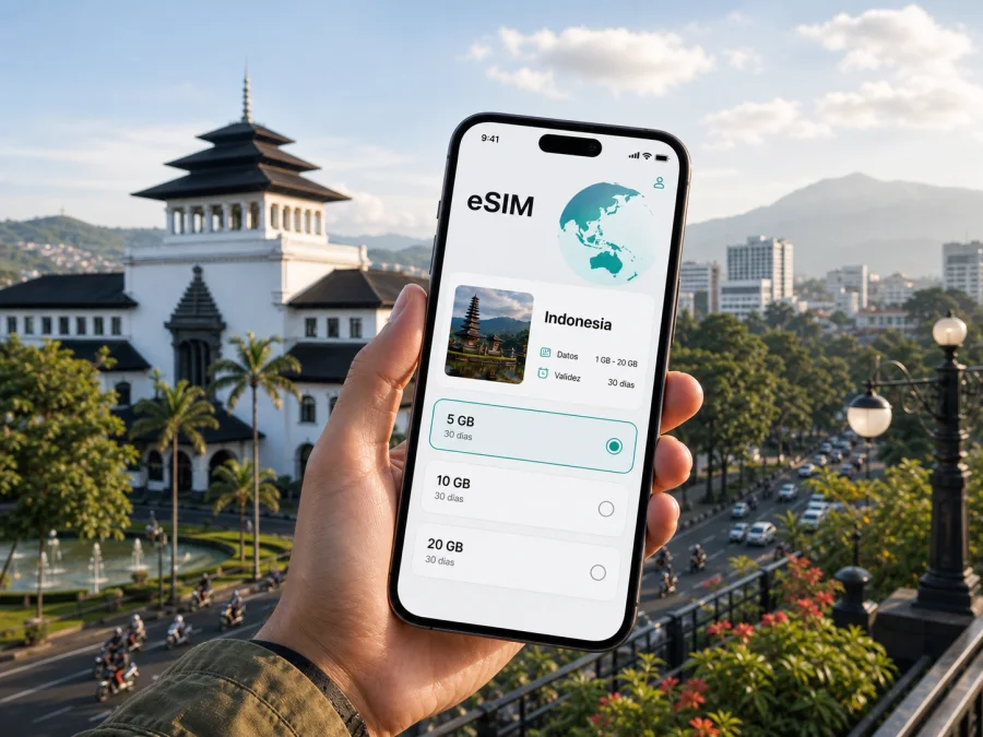 eSIM para Bandung: internet móvil de viaje