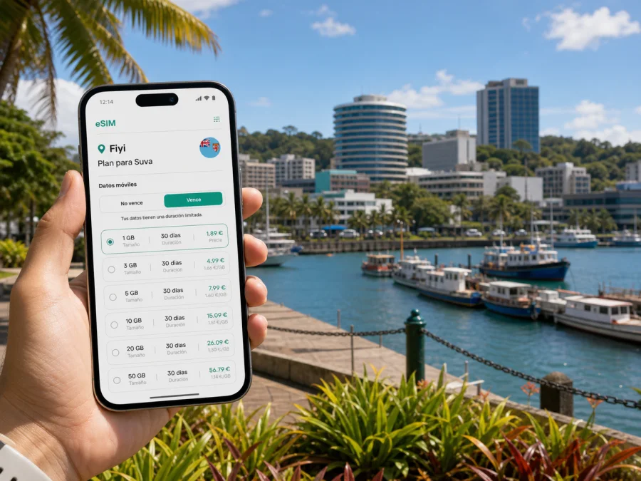 eSIM en Suva: conexión móvil e internet de viaje
