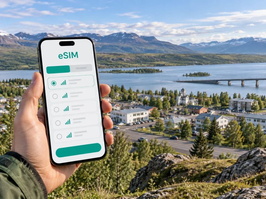 eSIM en Egilsstaðir: internet móvil para el viaje