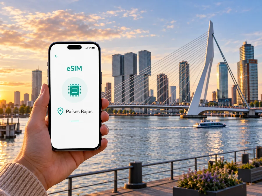 eSIM para Róterdam: internet móvil en tu viaje