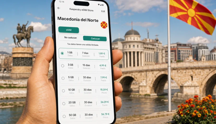 eSIM para Macedonia del Norte: conexión móvil