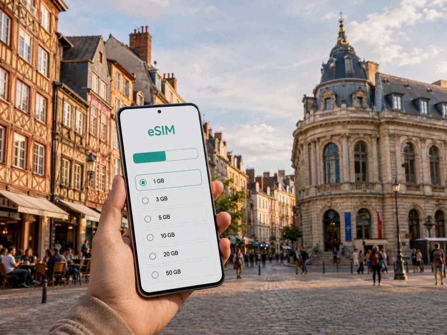 Rennes con eSIM: internet móvil para su viaje