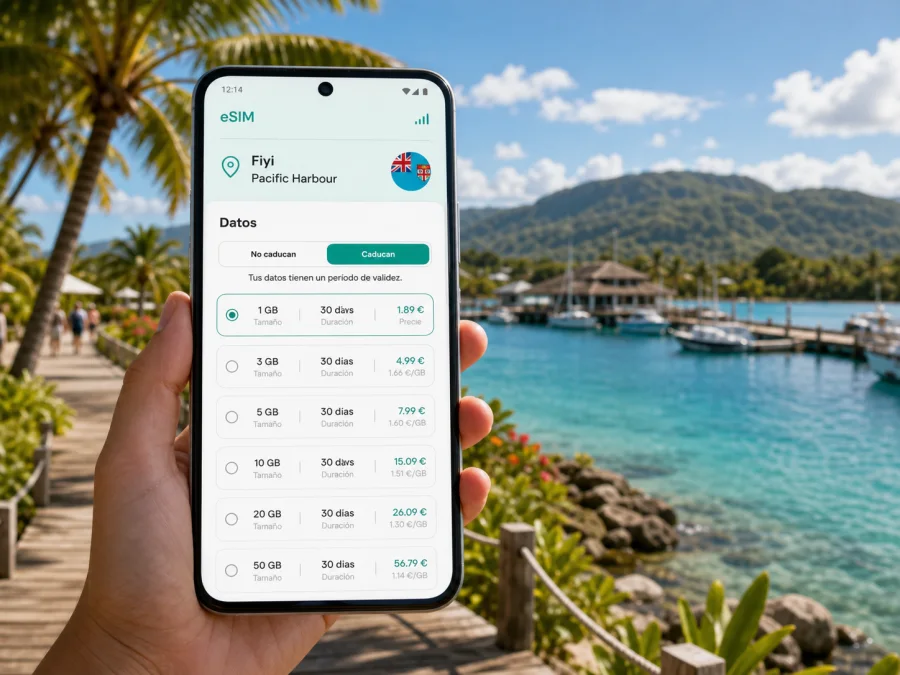 eSIM en Pacific Harbour: internet en Fiyi