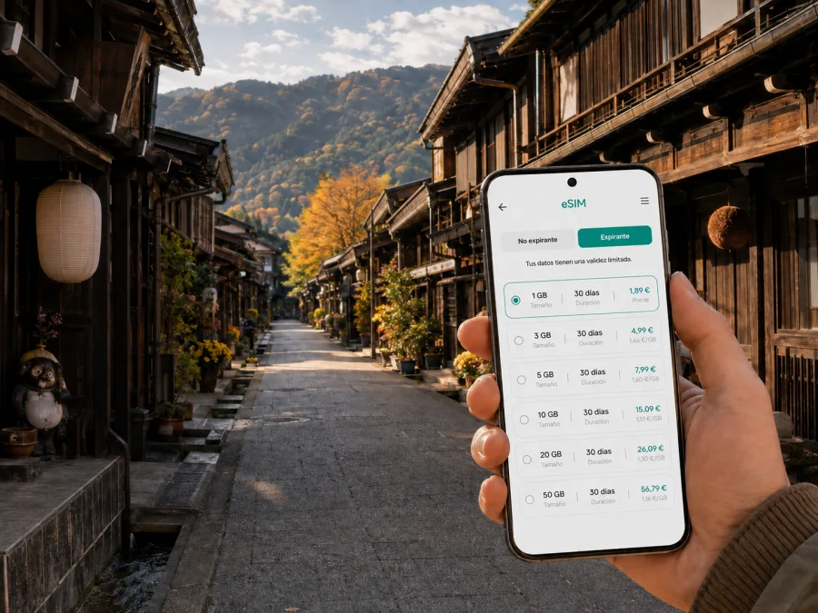eSIM en Takayama: internet móvil en Japón