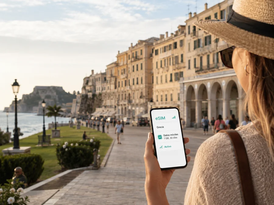 eSIM en Ciudad de Corfú: internet móvil