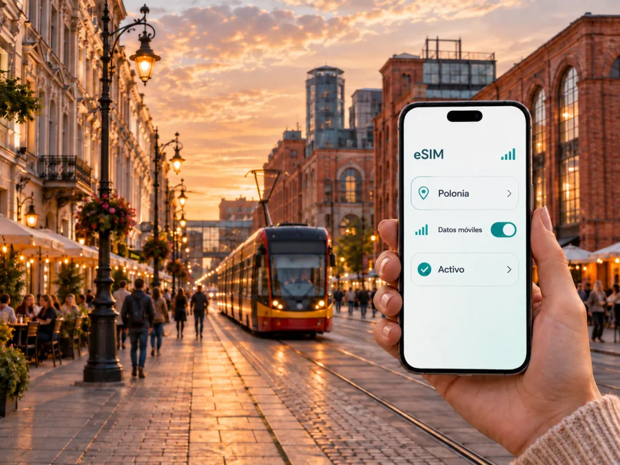 eSIM en Lodz: internet móvil para su viaje
