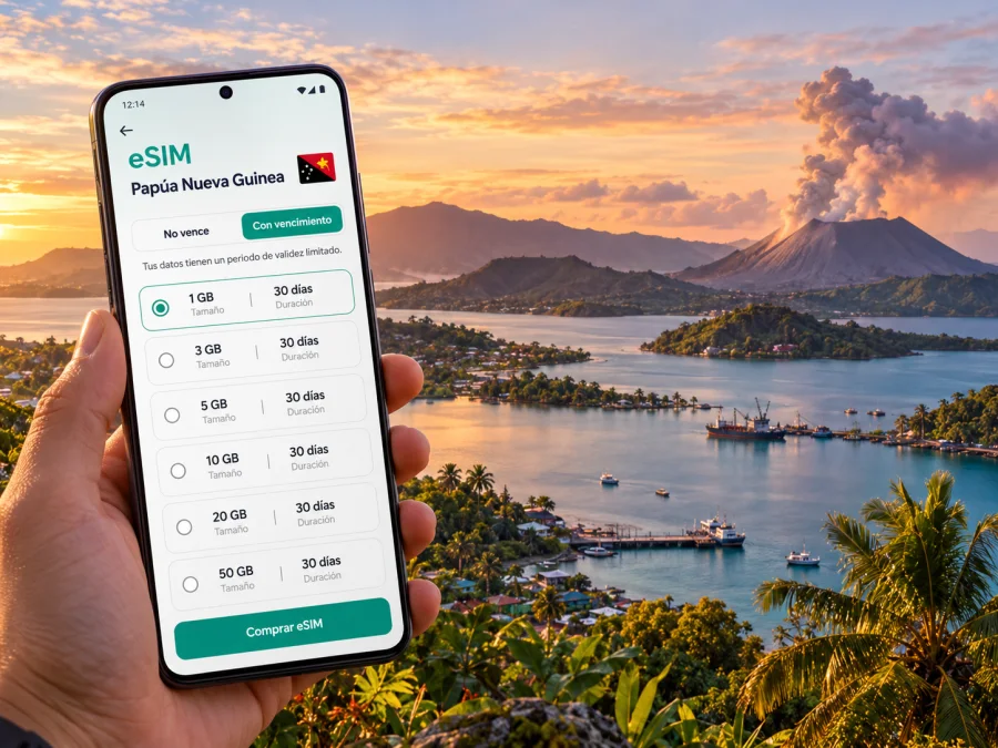 eSIM en Rabaul: internet en Papúa Nueva Guinea