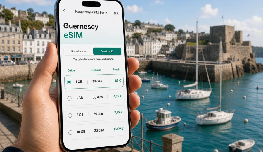 eSIM en Guernesey: internet móvil para viajar