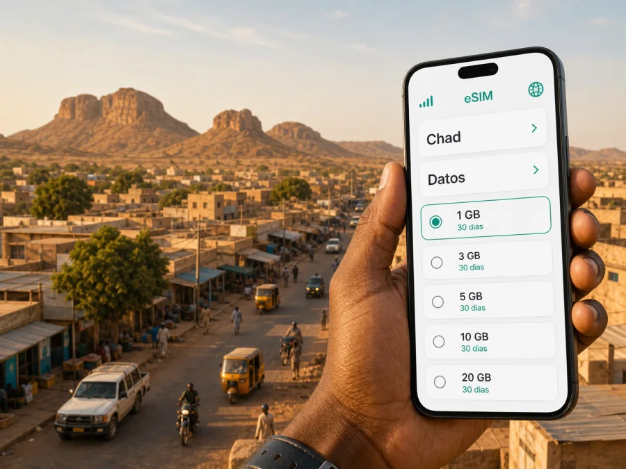 eSIM en Mongo: internet móvil para Chad