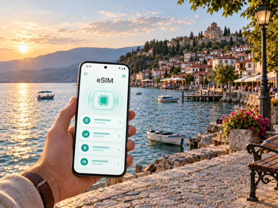 eSIM para Ohrid: internet móvil en Macedonia del Norte