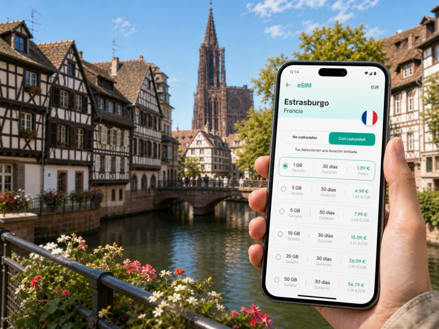 eSIM en Estrasburgo: internet móvil para viajar