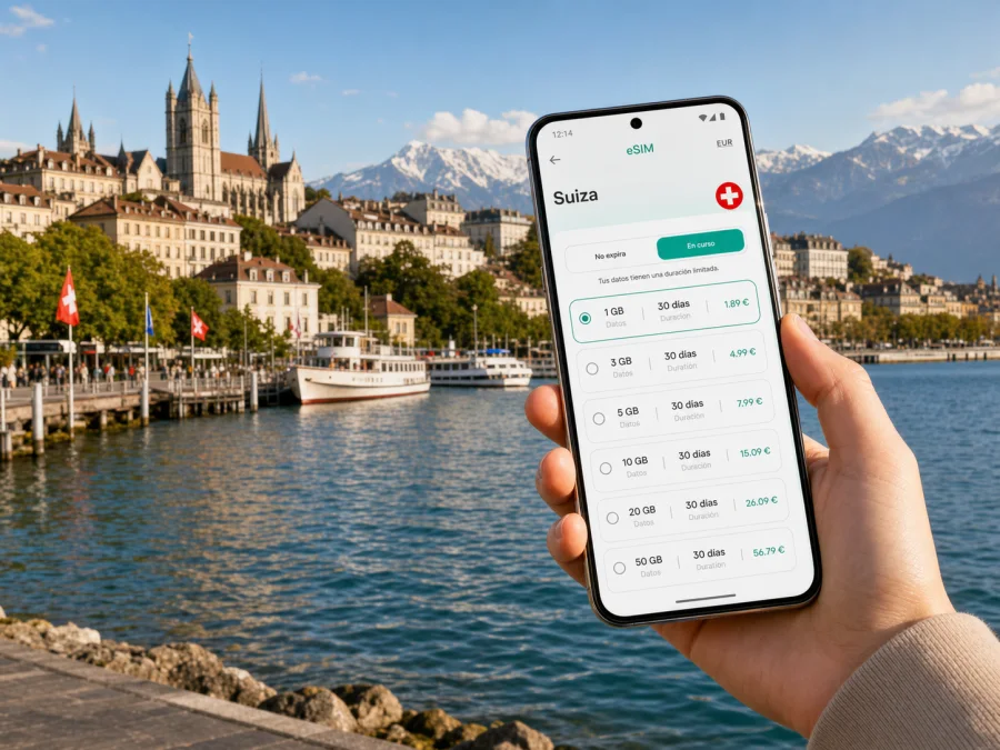 eSIM en Lausana: internet móvil para viajar