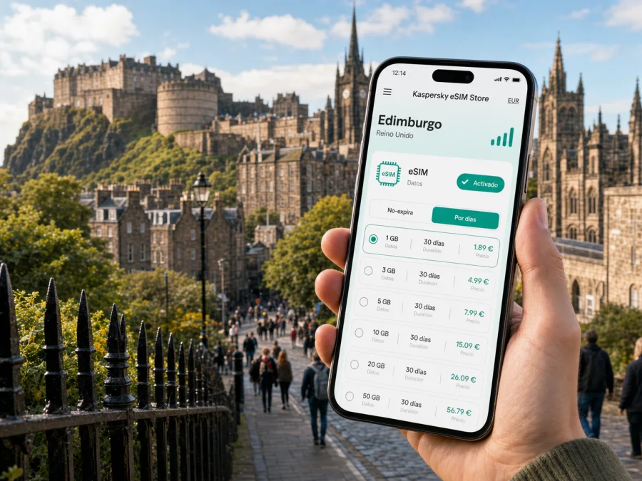 eSIM en Edimburgo: internet móvil de viaje