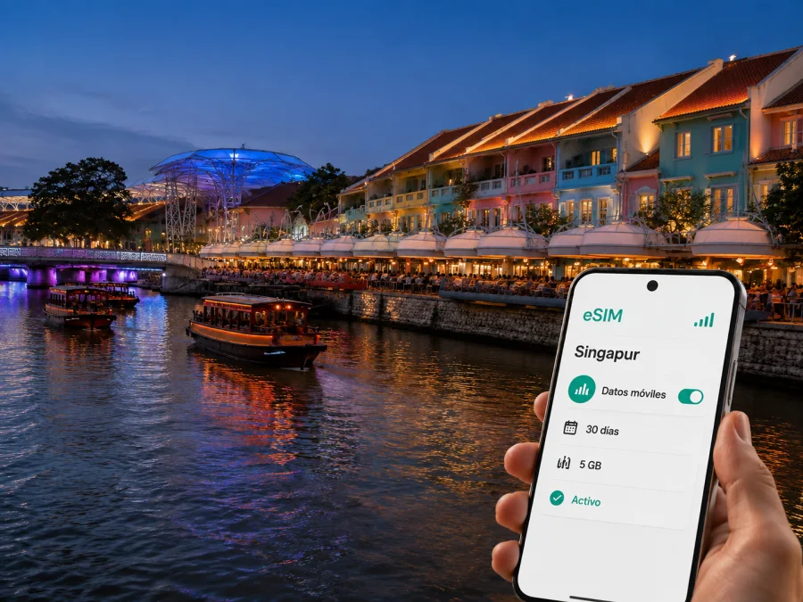 eSIM para Clarke Quay: internet móvil en Singapur
