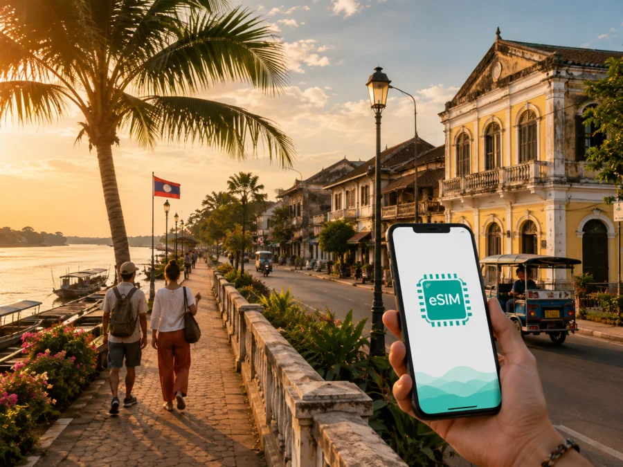 eSIM en Savannakhet: internet móvil en Laos