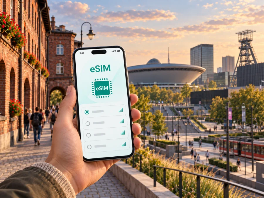 eSIM en Katowice: internet móvil para tu viaje