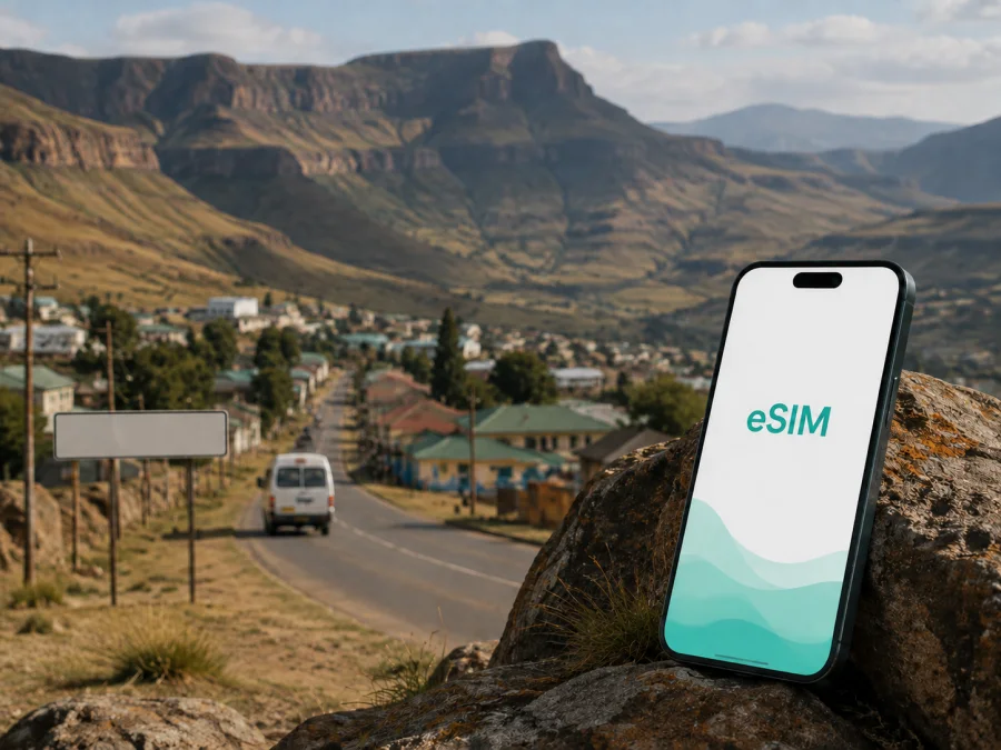 eSIM en Thaba-Tseka: internet móvil en Lesoto