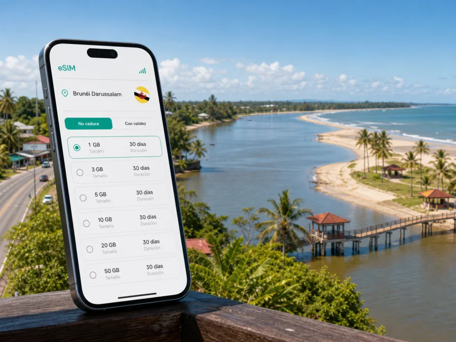 eSIM en Tutong: internet móvil de viaje