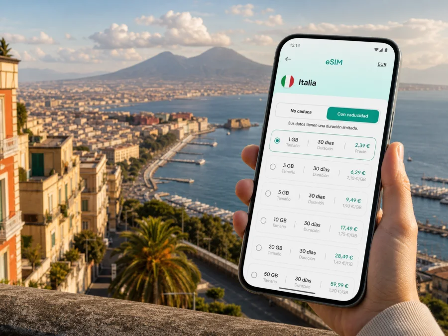 eSIM en Nápoles: internet móvil para viajar