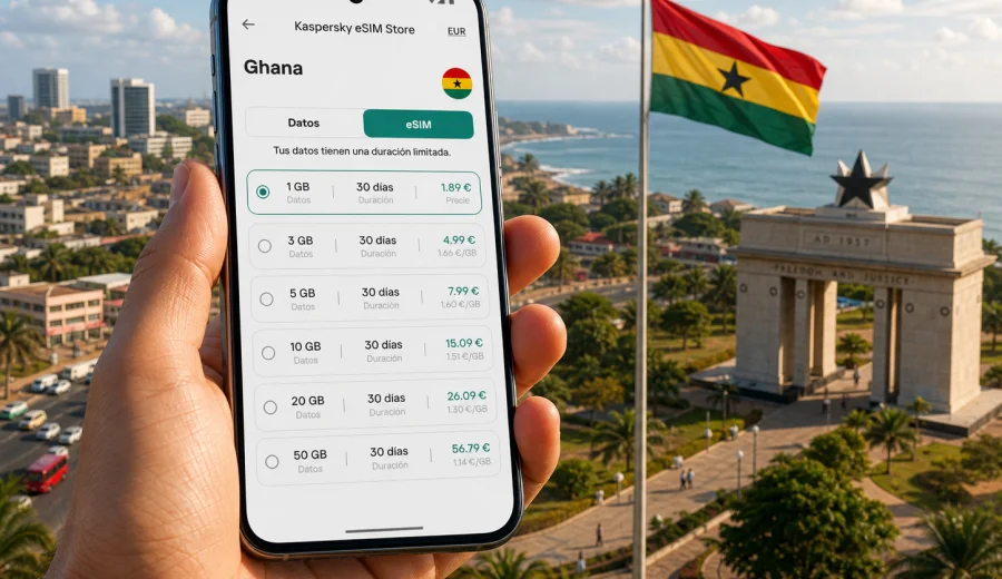eSIM para Ghana: internet móvil de viaje